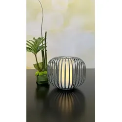 Lampe Atrani LED Metall grau breit