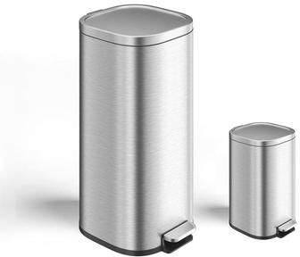 Garvee 8+1.6 Gallon Kitchen Stainless Steel Step Trash Can Set of 2 for Home