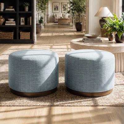Housely "22.5"" Round Upholstered Swivel Ottoman(Set of 2)"