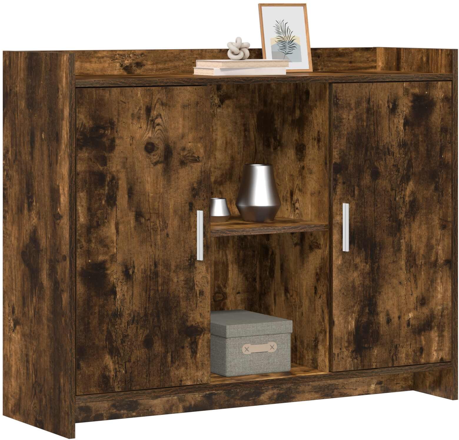 vidaXL Buffet Smoked Oak 98,5 x 33 x 80 cm Bois d'ingénierie