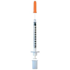 BD Spritzen Micro-Fine+, U-100, steril, 0,5ml, 3-teilig, mit 0,3x12,7mm Kanüle, Einweg, 100 Stück