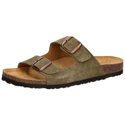 Pantoffel LICO "Pantolette Alvaro", Herren, Gr. 39, grün, Leder, Schuhe