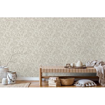 Vliestapete MARBURG "Tapete Leaf Luxe", beige (beige, beige), B:0,53m H:0,01m L:10,05m, Vlies, Tapeten, moderne Vliestapete für Wohnzimmer Schlafzimmer Küche