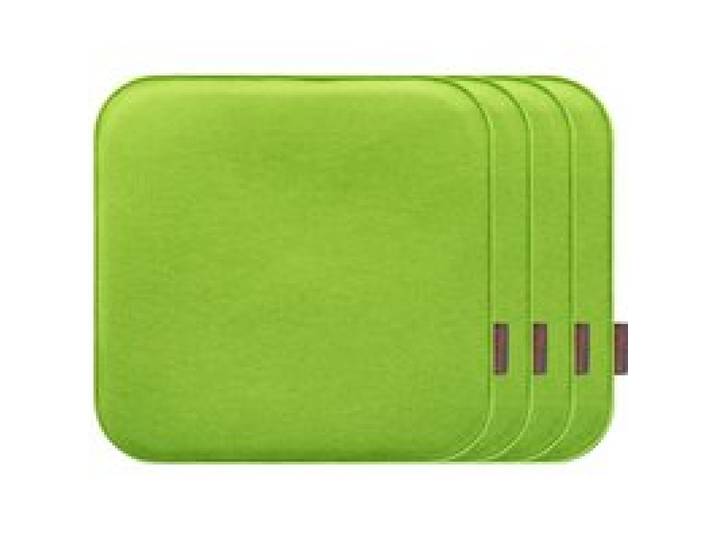 MAGMA Lot de 4 coussins de chaise d'intérieur Avaro (carré, Vert)