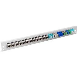 EFB 53036.1 Frontplatte 1HE 12x Keystone + 12x SC- Simplex, RAL7035 530361