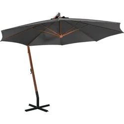 vidaXL Ampelschirm mit Mast Anthrazit 3,5x2,9 m Massivholz Tanne