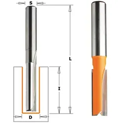 CMT, Fräser, 912.127.11 12,7 mm Einstechfräser mit geraden Messerköpfen, langer Schaft 8 mm