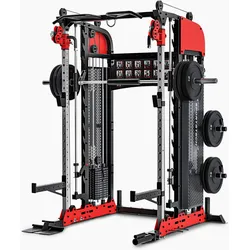 Sportstech Kraftstationen SXM200 Smith Machine mit BRT500 Hantelbank und WP100 Hantelscheiben