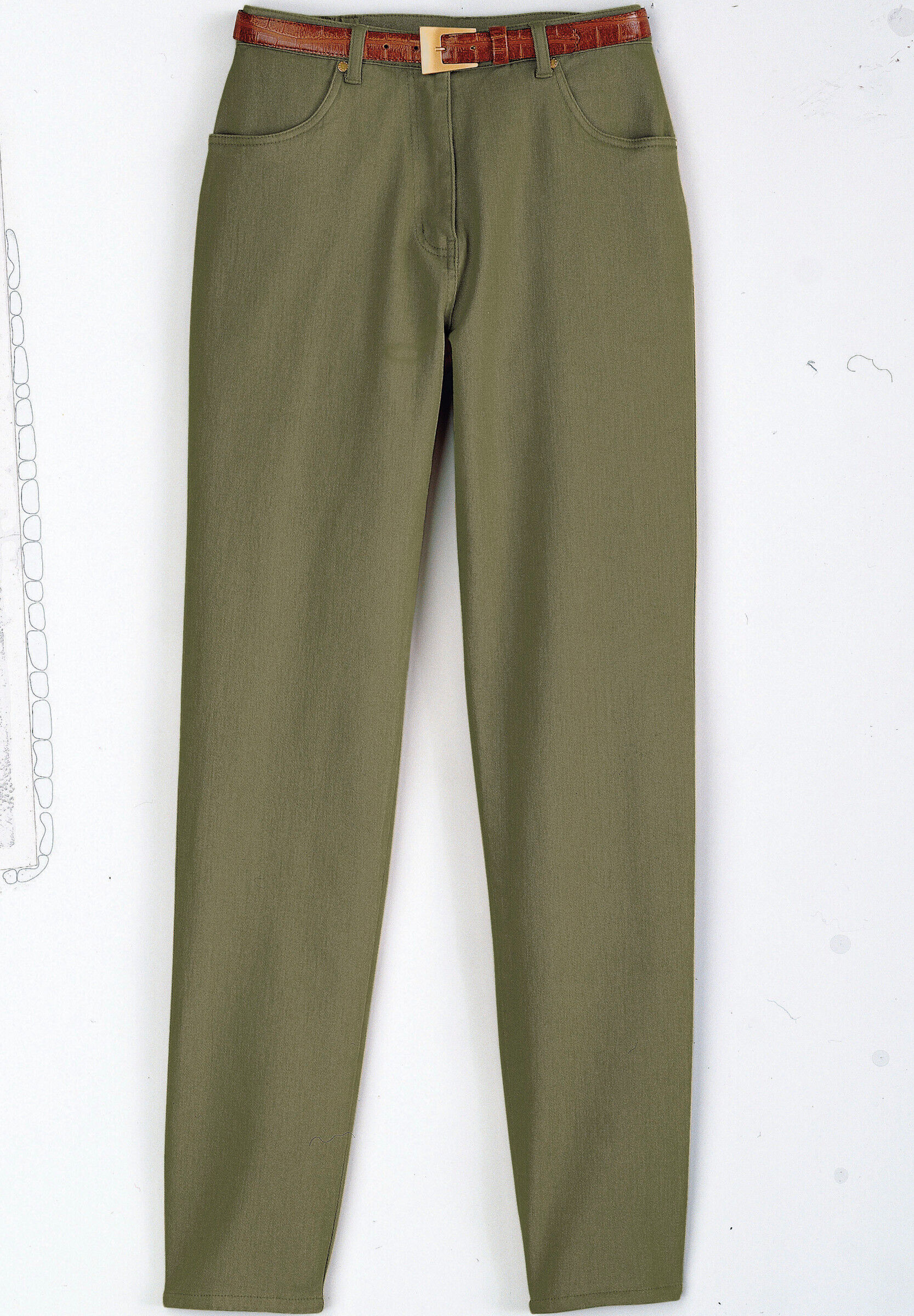 Bequeme Jeans WITT "Jeans Jeans mit abgerundeten Taschen", Damen, Gr. 25, K-Gr, grün (oliv), Denim/Jeans;Twill, , Basic, gerade, Jeans Bequeme Jeans