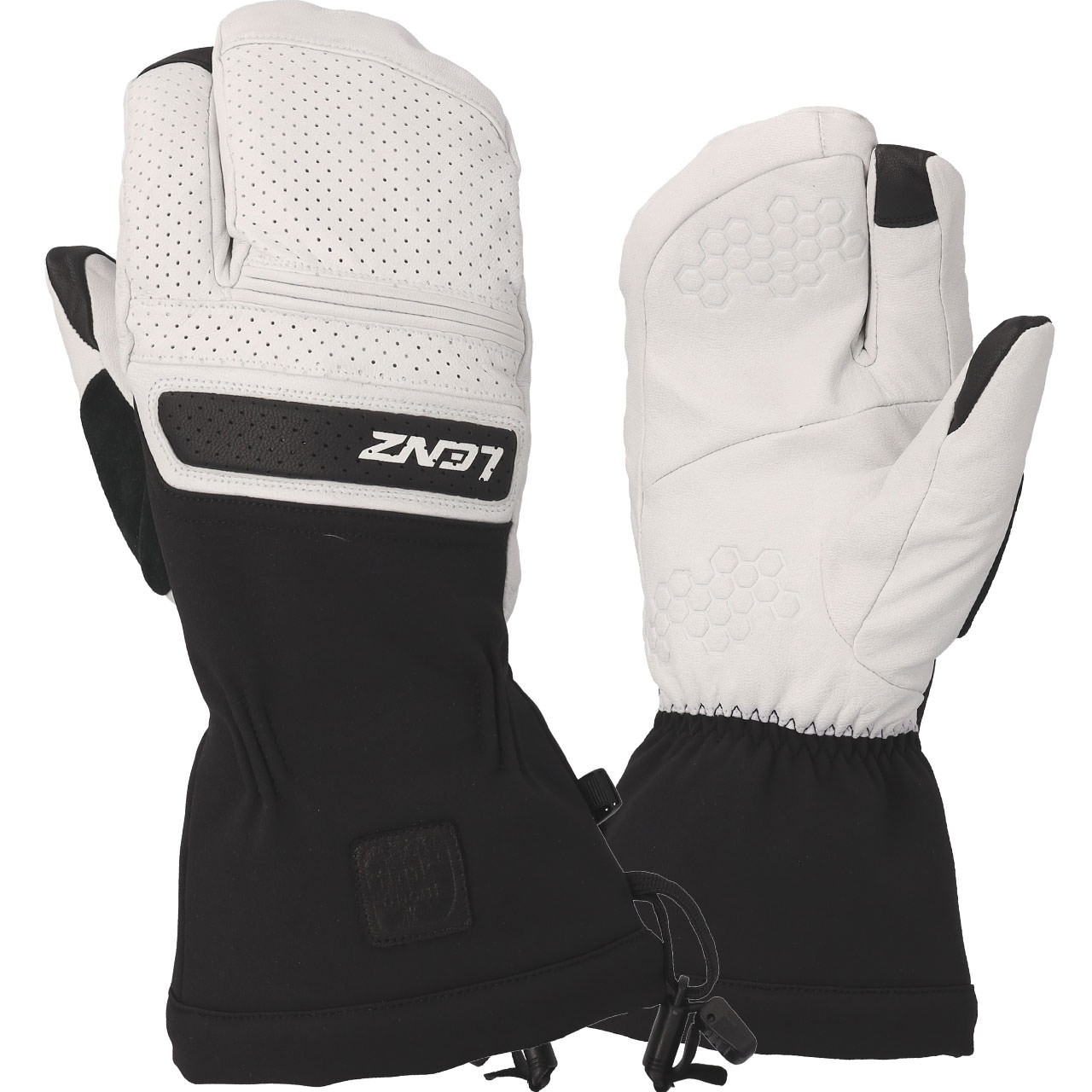 Lenz Damen 3-Finger Handschuh THINK ABOUT white/black - S = 7