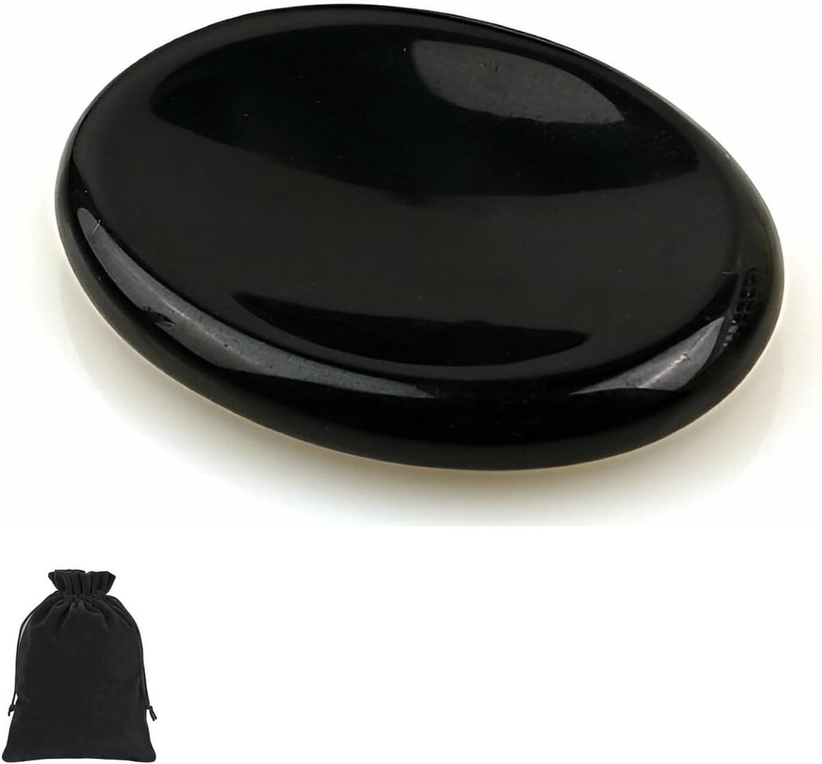 Obsidiaan Stenen Kristallen Edelstenen voor Angst Vermindering - Zwart - 45 cm