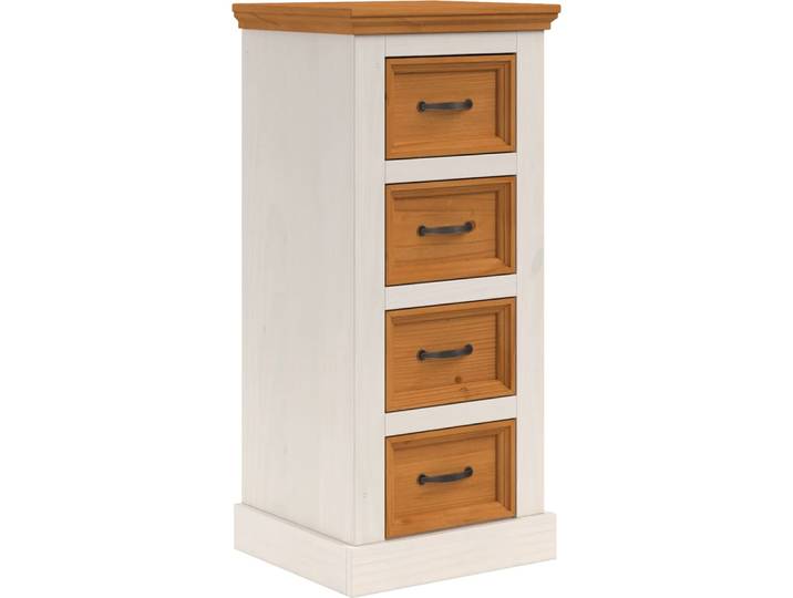 Commode avec 4 tiroirs en pin blanc