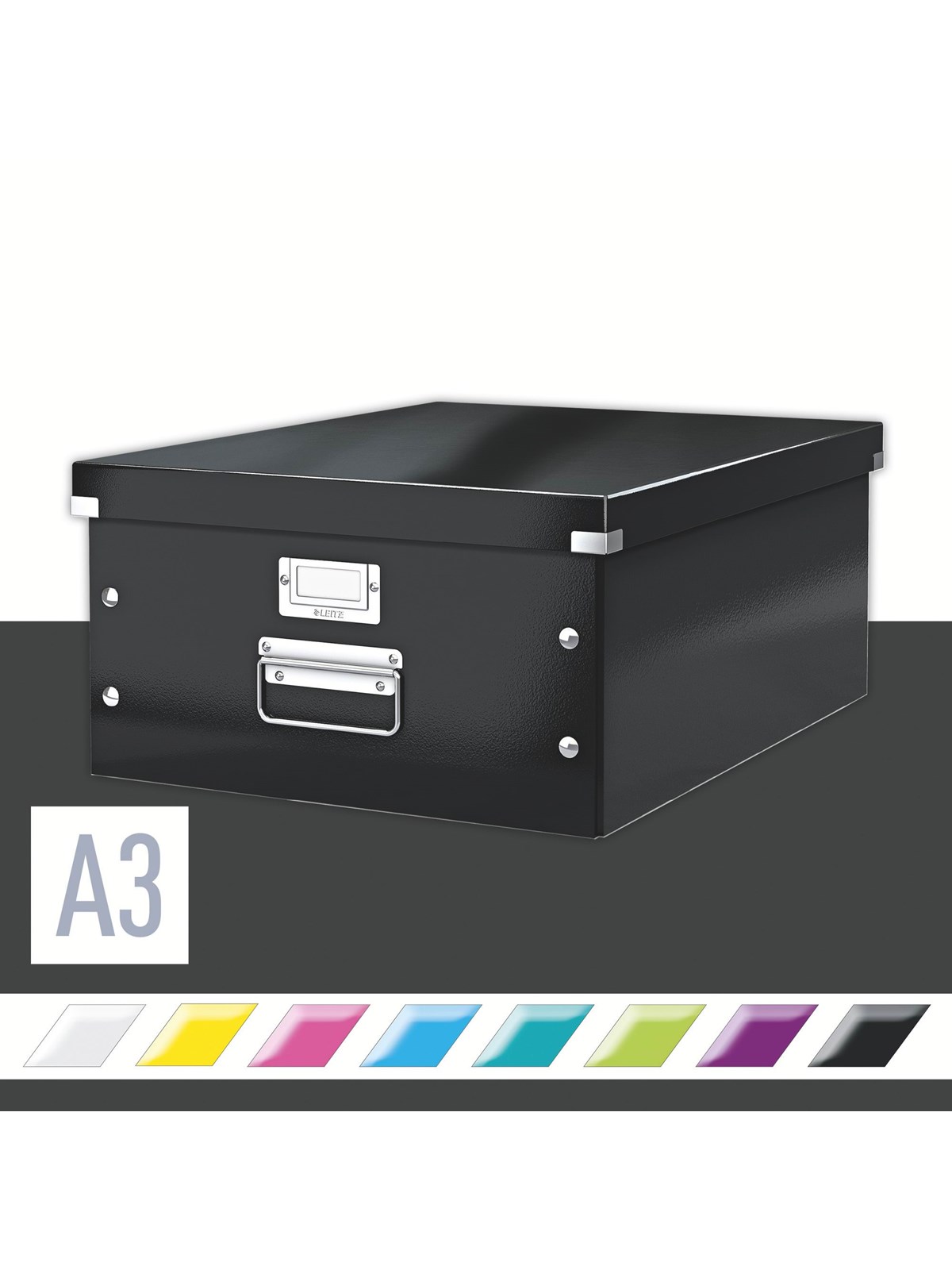 Leitz Click & Store WOW Aufbewahrungs- und Transportbox Groß (Für A3) Schwarz