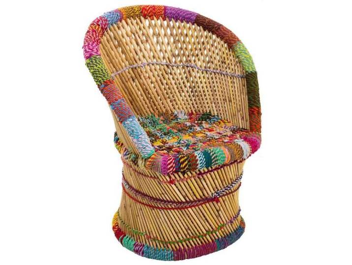 Fauteuil en bambou et corde naturelle 60x46x80h