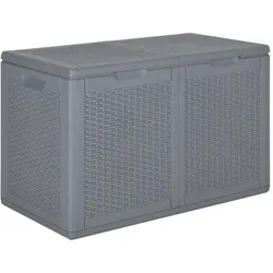 Helloshop26 - Gartenaufbewahrungsbox PP-Rattan 180 Liter grau