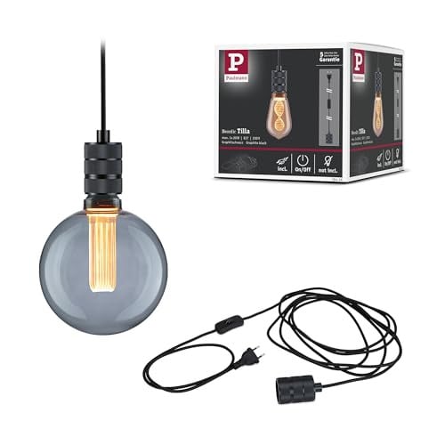 Paulmann Nordic Tilla hanglamp zwart metaal en textiel met E27 fitting