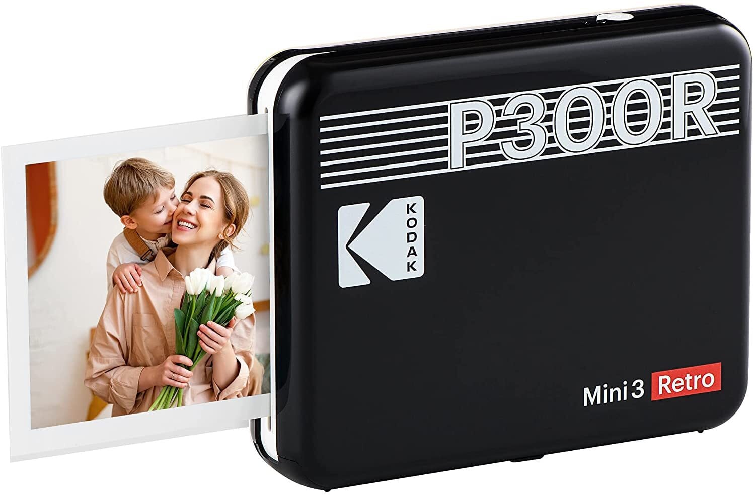 Kodak Mini 3 Retro fotoprinter, zwart, 8 vellen, 76 x 76 mm