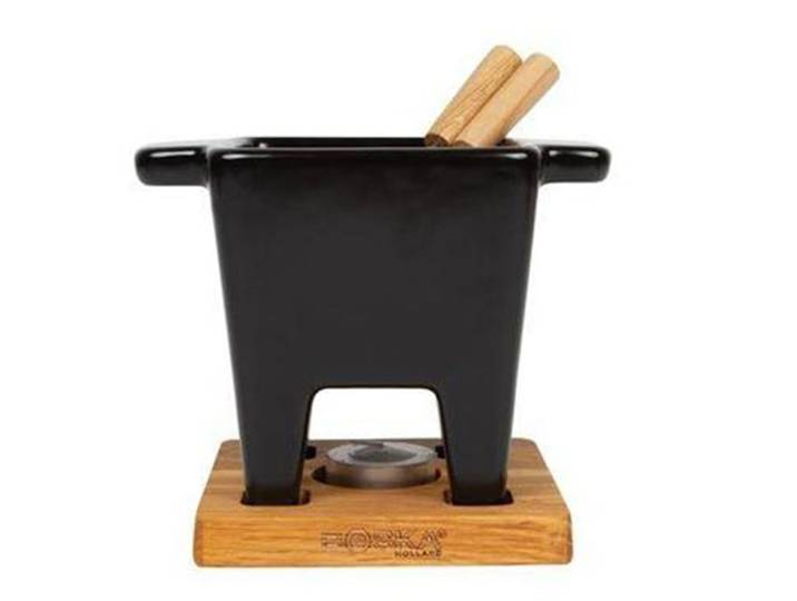 Diverse Fondue-Set Tapas schwarz Keramik/Stahl 0.3 l