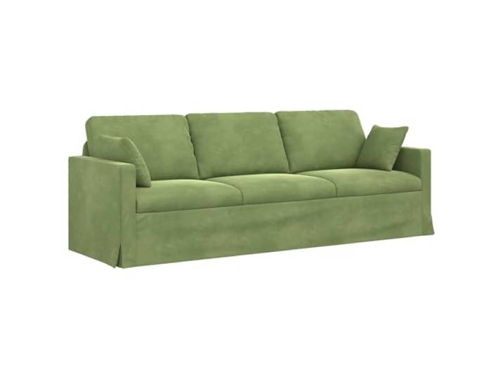 Coespram Couch Modulsofa Samt Hellgrün 228x78x80 cm Ergonomisches 2-Teiler Modulsofa aus grünem Samtstoff mit Holzarmlehnen für Wohnzimmer und Schlafzimmer.