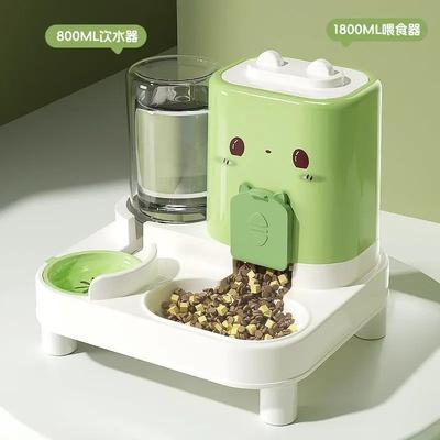 Uplift Treasures Automatic Gravity Pet Feeder And Water Dispenser green