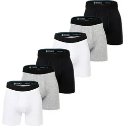 STANCE Herren Boxershorts, 6er Pack - Boxer Brief, Performance Boxershorts, Logobund, Größe M in Schwarz Schwarz