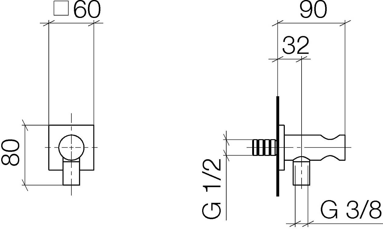 Dornbracht Wandanschlussbogen mit integriertem Brausehalter