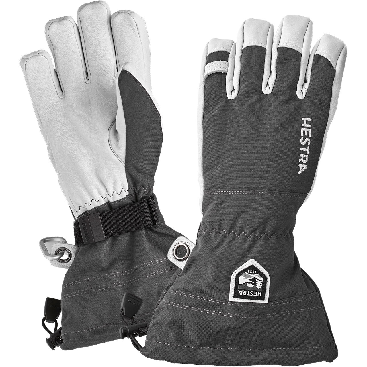 Hestra Herren Handschuh ARMY LEATHER HELI SKI grau - 9,0