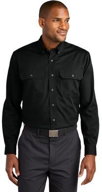 CornerStone CSW174 Long Sleeve Select Ripstop Shirt in Black size Small   Cotton/Polyester Blend