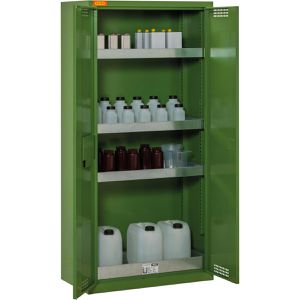 CEMO Umweltschrank 10/20, 11393, resedagrün, 4 Wannenböden, 95 x 195 x 50cm