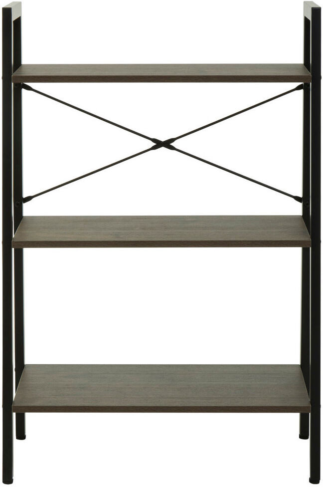 Rio Octa 97 cm H x 64 cm W Solid Wood Etagere Bookcase Dark Oak/Black 97cm H X 64cm W X 34cm D