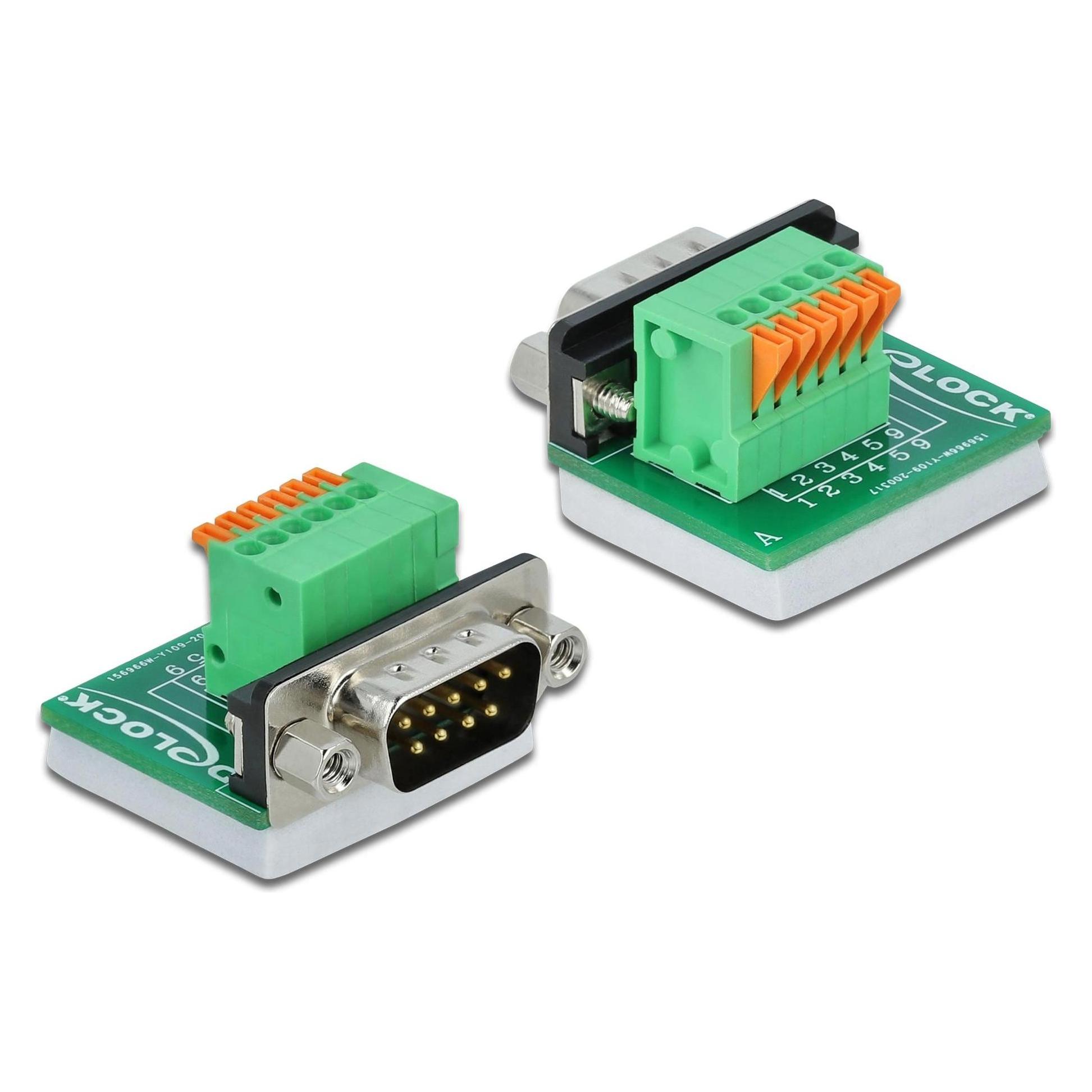 Delock Adapter Terminalblock RS232 DB9 Stecker vertikal (66554)