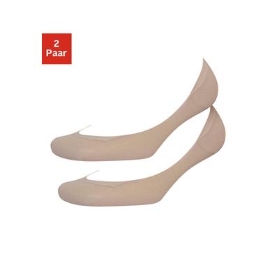 Füßlinge VIVANCE "Ultra Low Cut Füßlinge Unsichtbare Socken mit Pad für High Heels", Damen, Gr. 39-42, beige (natur), Polyamid, unifarben, elastisch, Socken, mit Ballenpolster für Loafer, Ballerina