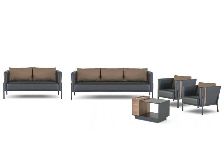 Xlmoebel Polstergarnitur Luxuriöse Sitzmöbel für das Arbeitszimmer: 3-Sitzer & Sessel, (Polstergarnitur, 5-tlg., 3-Sitzer & Sessel), Made in Europa