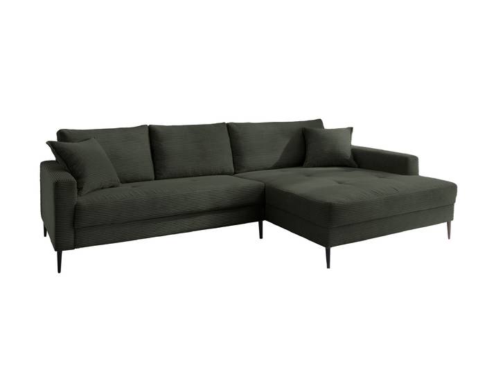 Ecksofa Cord grün 276 x 173 cm - OT rechts - SUMMER