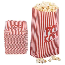 Relaxdays Popcorntüten rot-weiß 144er Set Weiß,Rot
