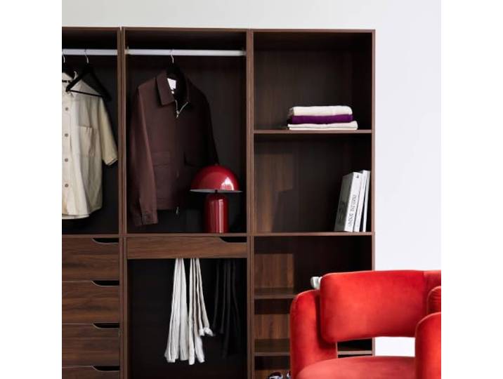 sweeek - Kit dressing modulable avec 4 éléments. noyer. panneaux stratifiés