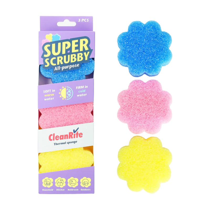 CleanRite Super Scrubbing schuurspons, 3 stuks