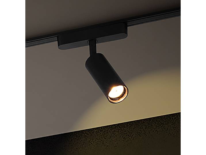 Plafonnier LED Luxtrail type B Ø 4cm Noir/Noir