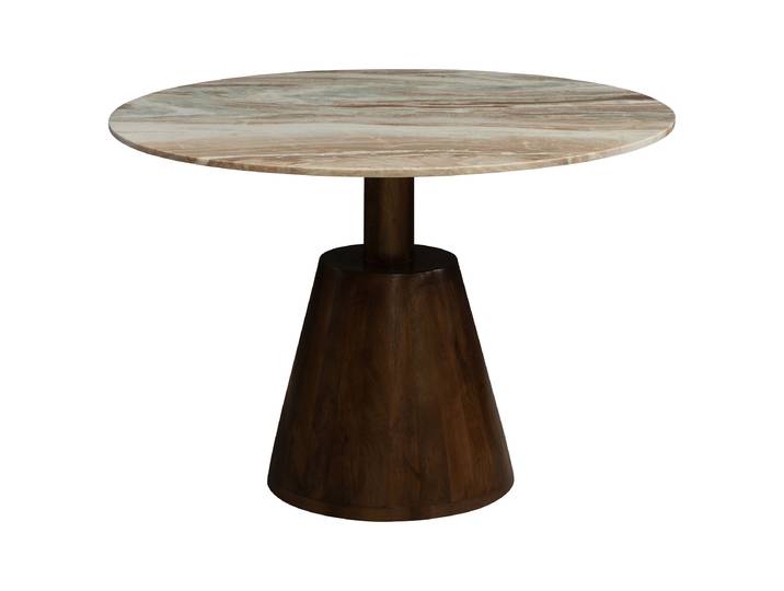 Esstisch STOONA mit Marmorplatte Ø 110cm Braun