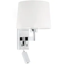 Faro Wandleuchte ARTIS 1xE27, IP20, + LED-Spot 1W, 3000K, 140lm, chrom, weiß FAR-68493-01