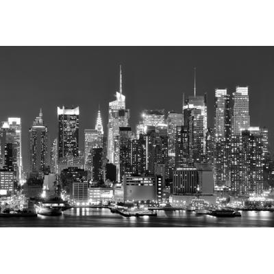 Fototapete PAPERMOON "New York, City Schwarz & Weiß", schwarz (schwarz, weiß), B:2m L:1,49m, Vlies, Tapeten