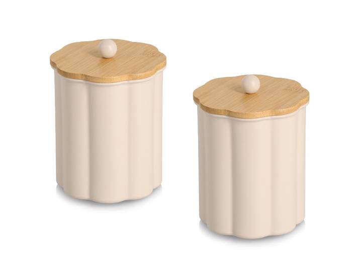 Boîtes conservation bambou Jokoh 2 Ø 12cm Beige/Beige