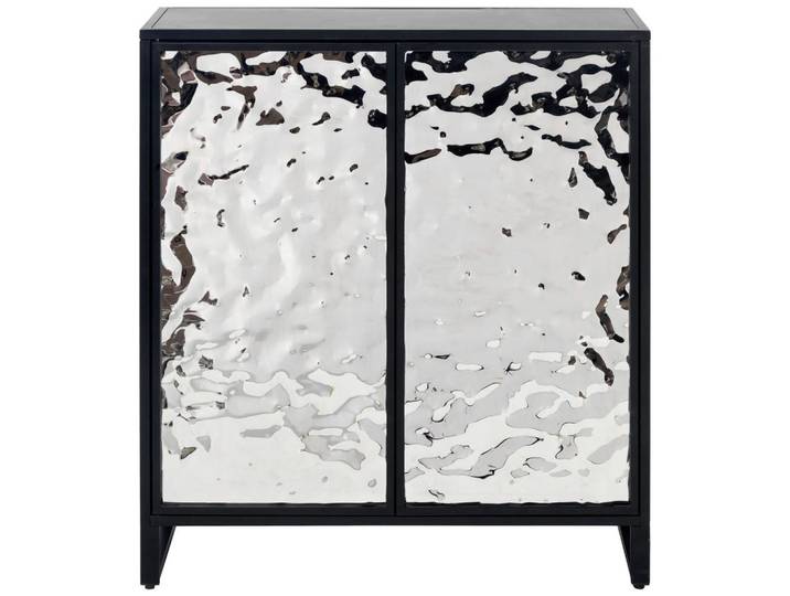 Mid.you Kommode, Schwarz, Silber, Metall, 1 Fächer, 80x88x31 cm, stehend, Wohnzimmer, Kommoden & Sideboards, Kommoden