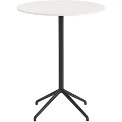 Muuto Still Cafe Bar-/Tresentisch, Ø 75 cm, weiß nanolaminat / schwarz