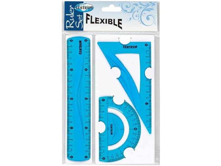 FLEX set: liniaal, gradenboog, driehoekig liniaal