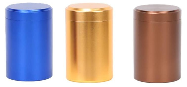 Dripio Set van 3 luchtdichte aluminium voorraadpotten, 60 ml