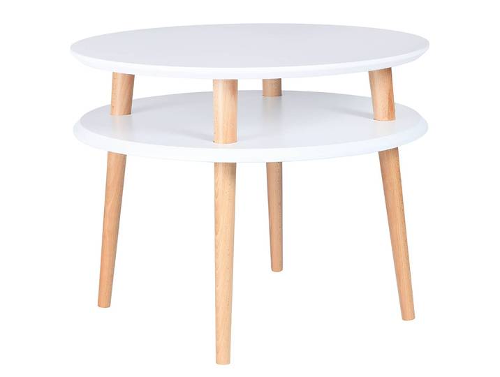 Table basse 57 x 45cm Blanc/Blanc