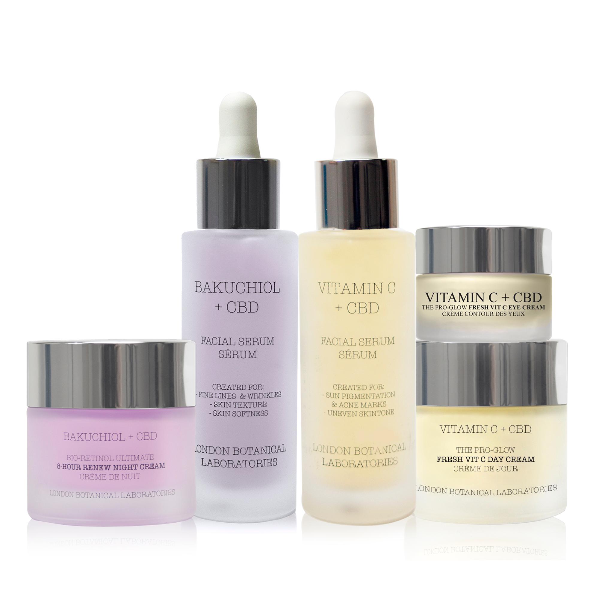 Bakuchiol Serum, Vitamin C Serum, Vitamin C Tagescreme, Bakuchiol Nachtcreme, Vitamin C Auge