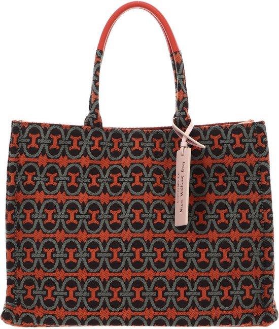 Coccinelle Handtasche Doppelte Griffe 40x30x15 cm 4 Fächer Baumwolle/Leder