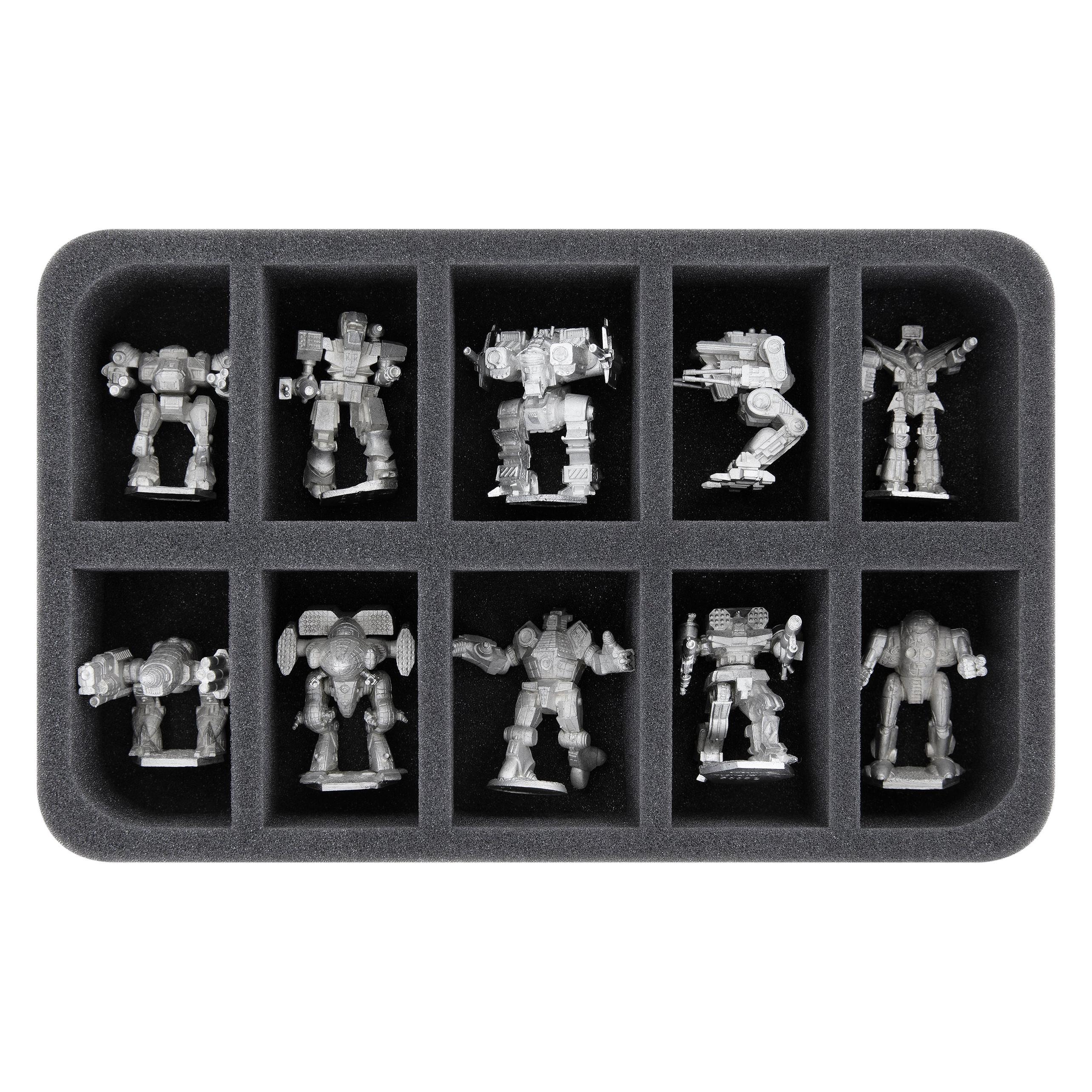 Feldherr HS050BT04 - Schaumstoffeinlage für BattleTech - 10 Mechs (Schaumstoff) (HS050BT04)
